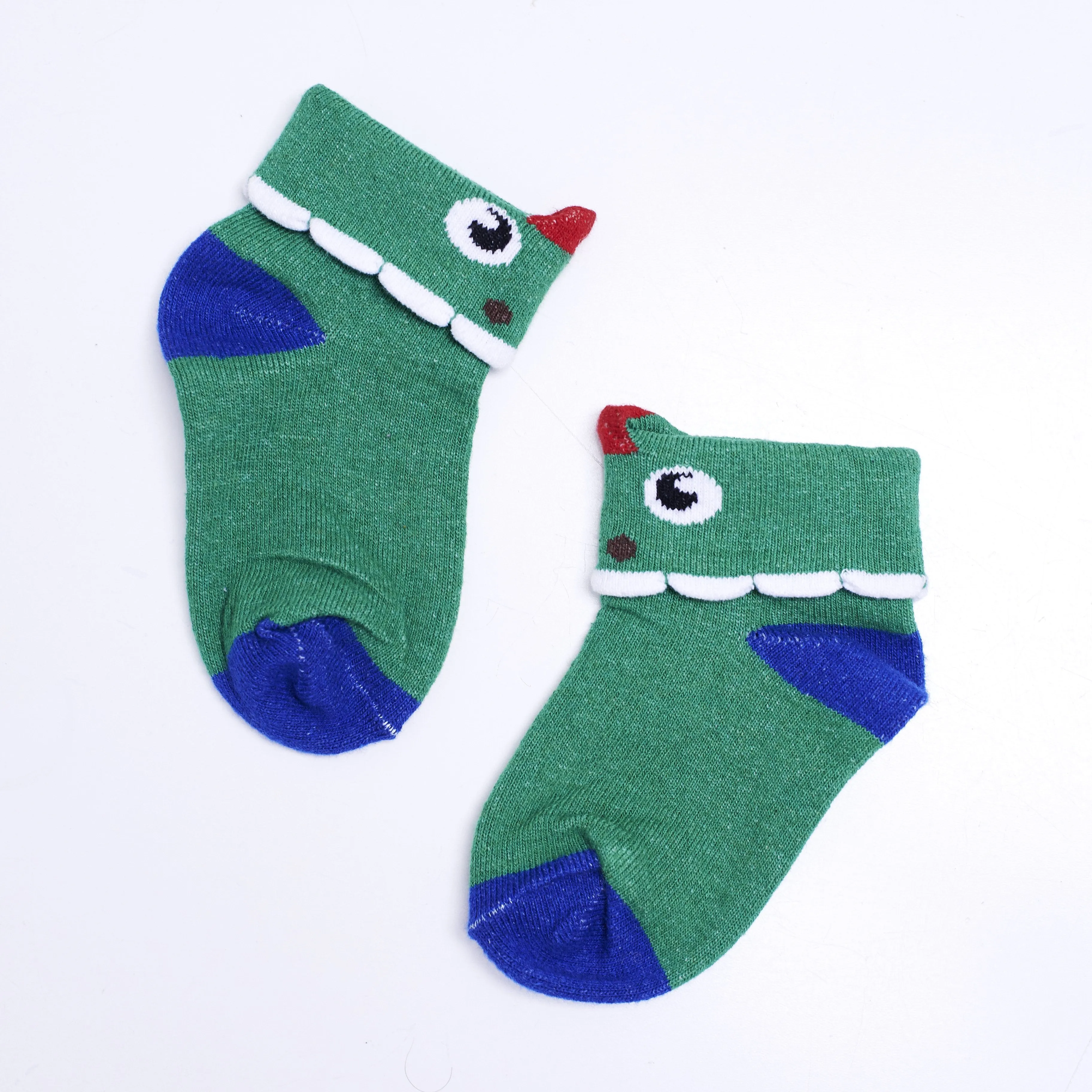 2 Pairs of 3d Animal Socks- Dino Croco & Jumpy Froggy