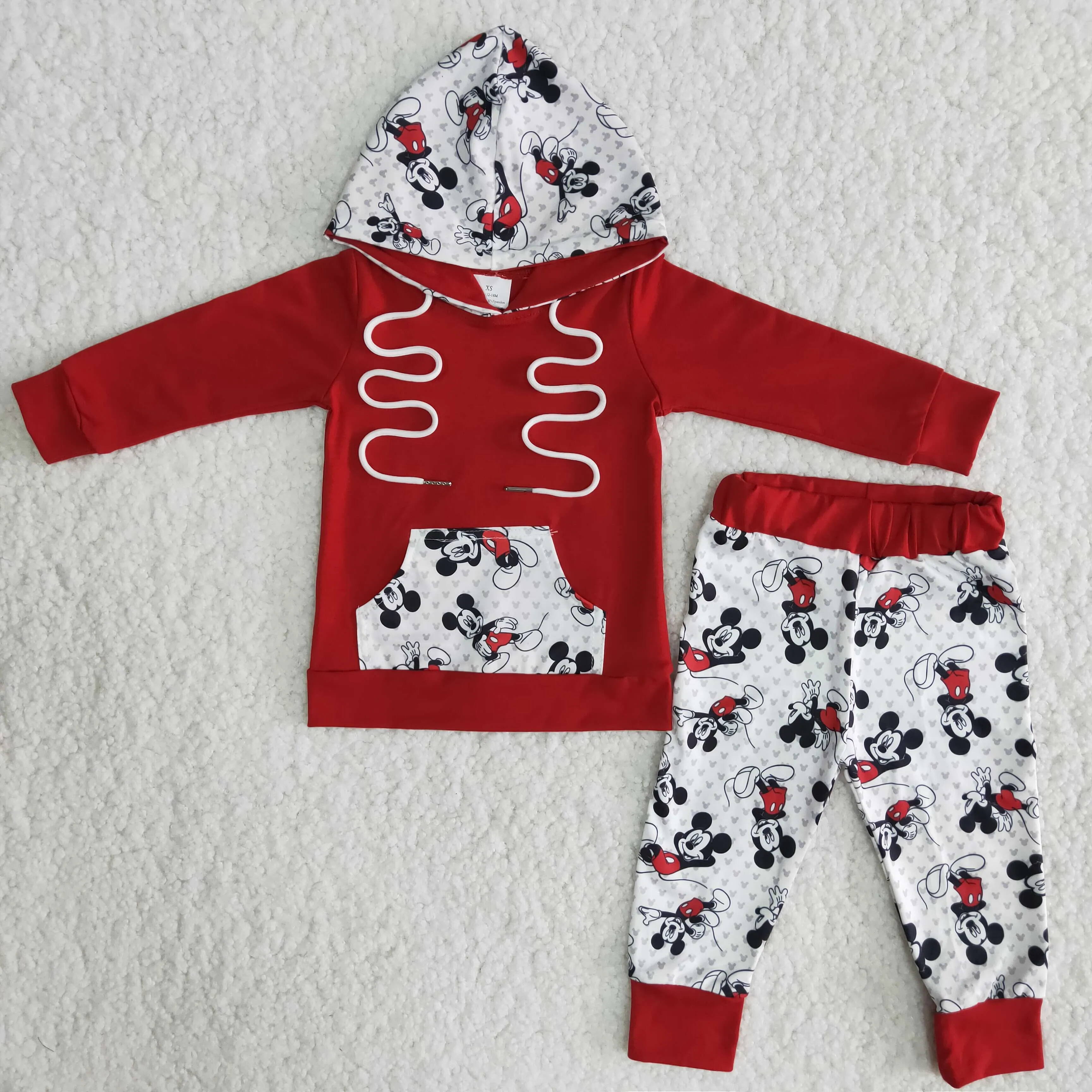 6 A30-12 boy winter hoodies red cartoon long sleeve set-promotion 2023.12.30