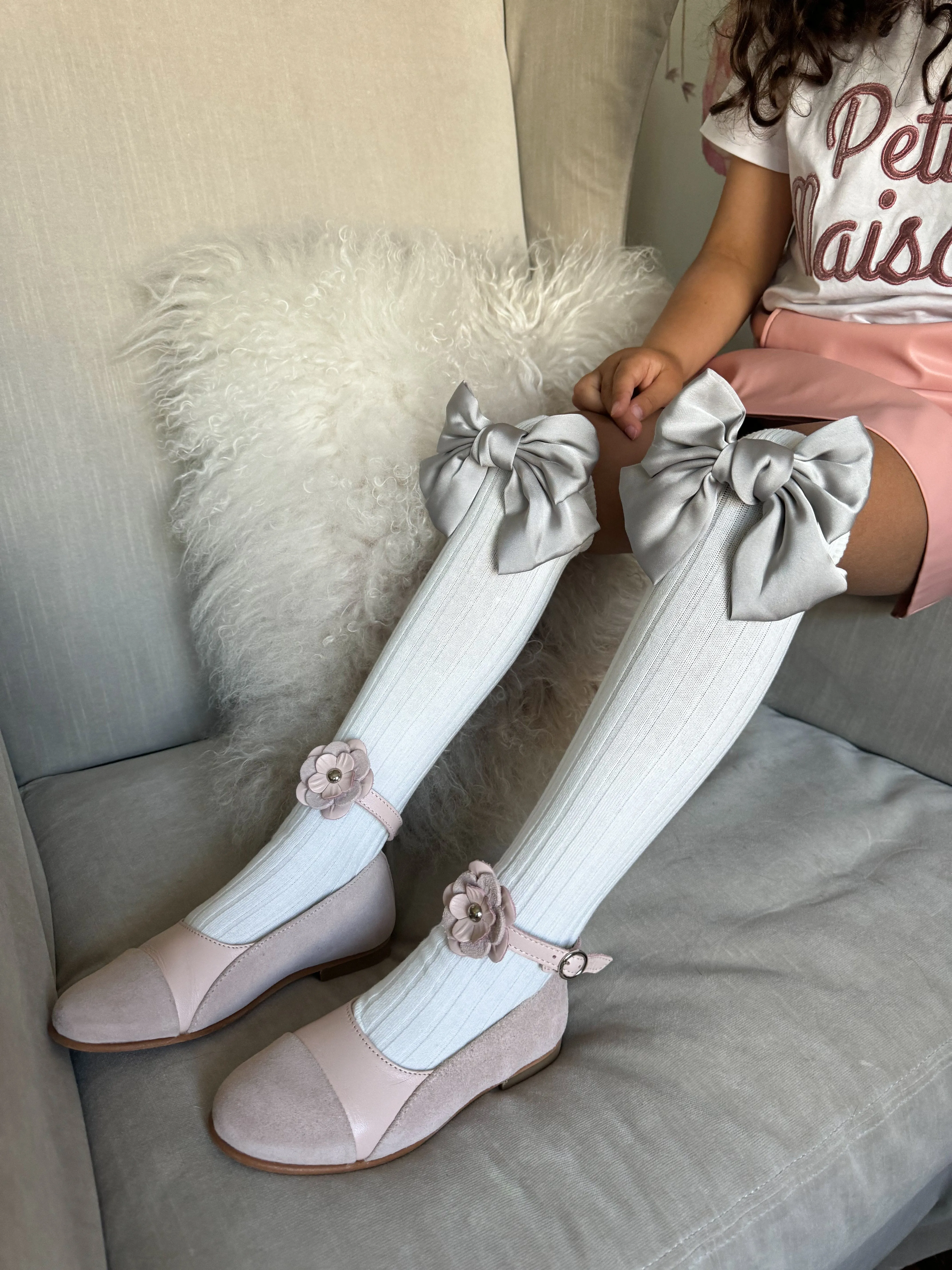 Abigail Satin Bow Socks