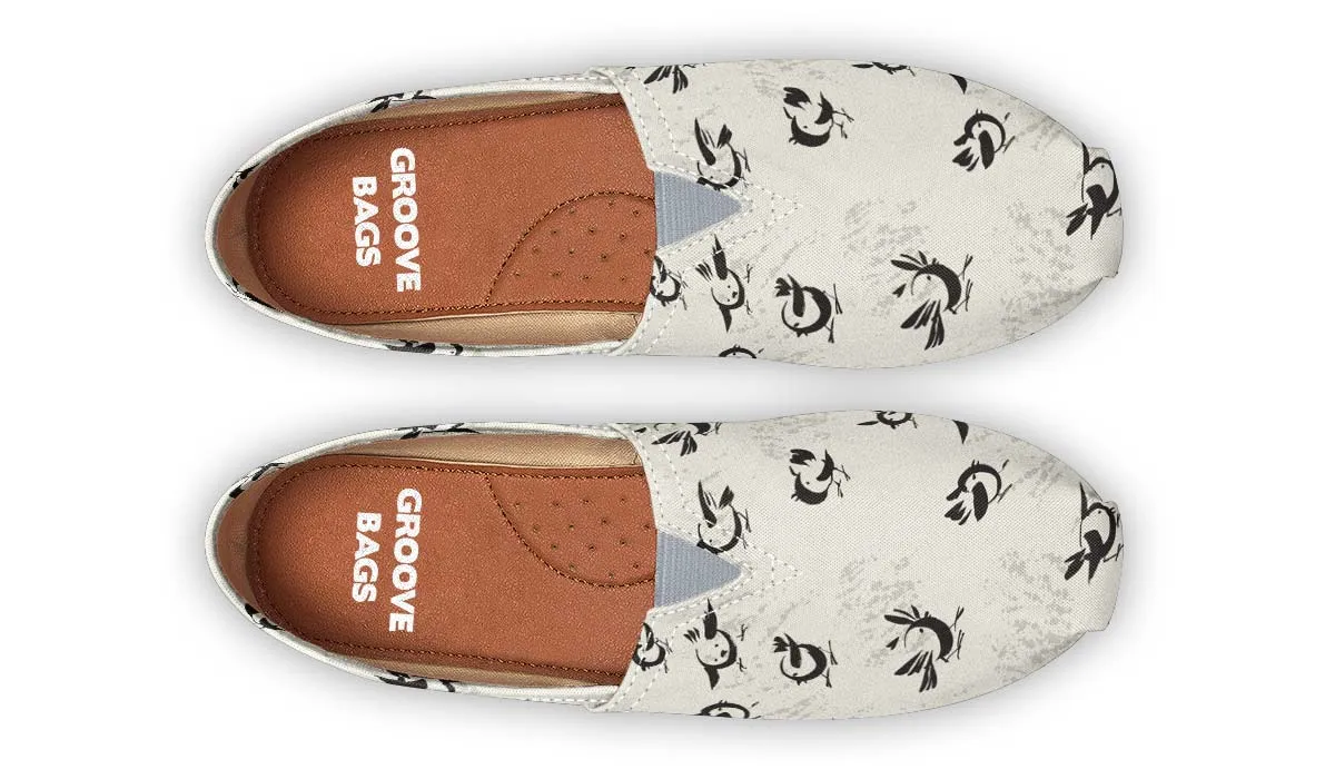 Abstract Bird Pattern Casual Shoes