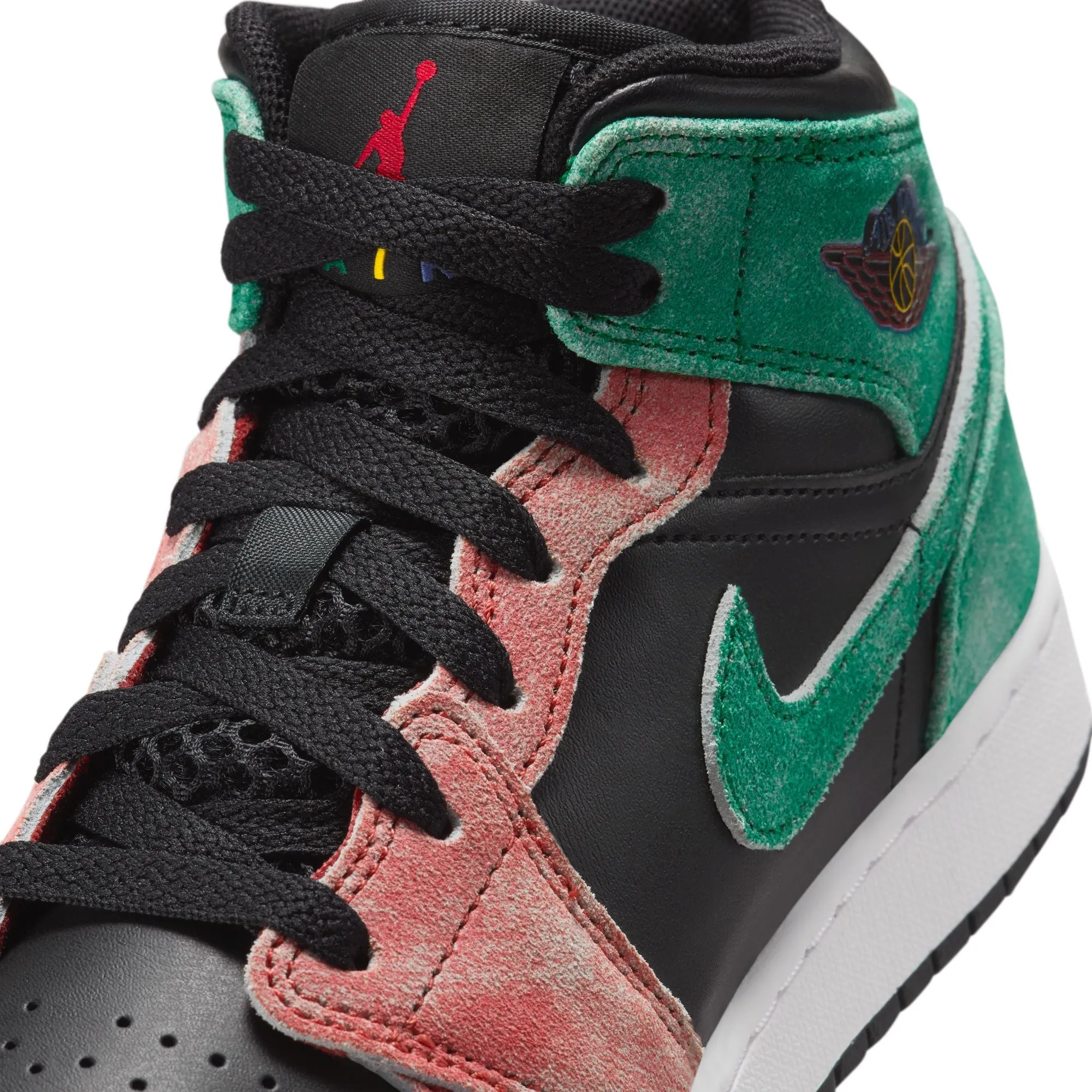 Air Jordan 1 Mid SE GS (Black/Pine Green/Dune Red)