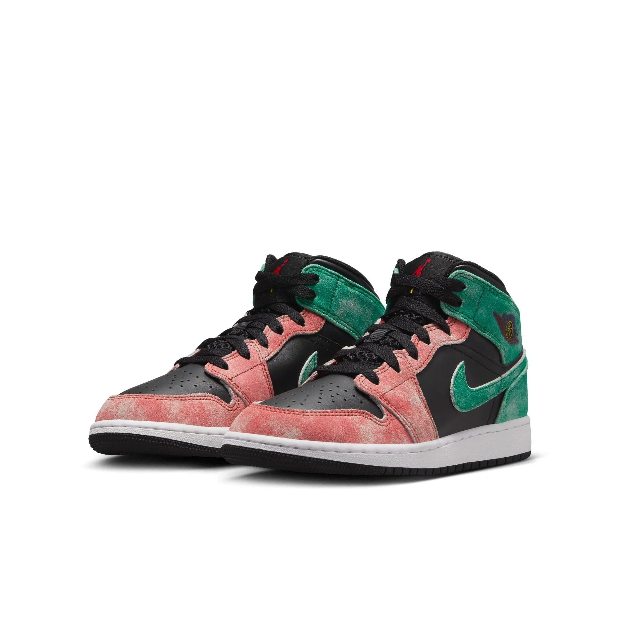 Air Jordan 1 Mid SE GS (Black/Pine Green/Dune Red)