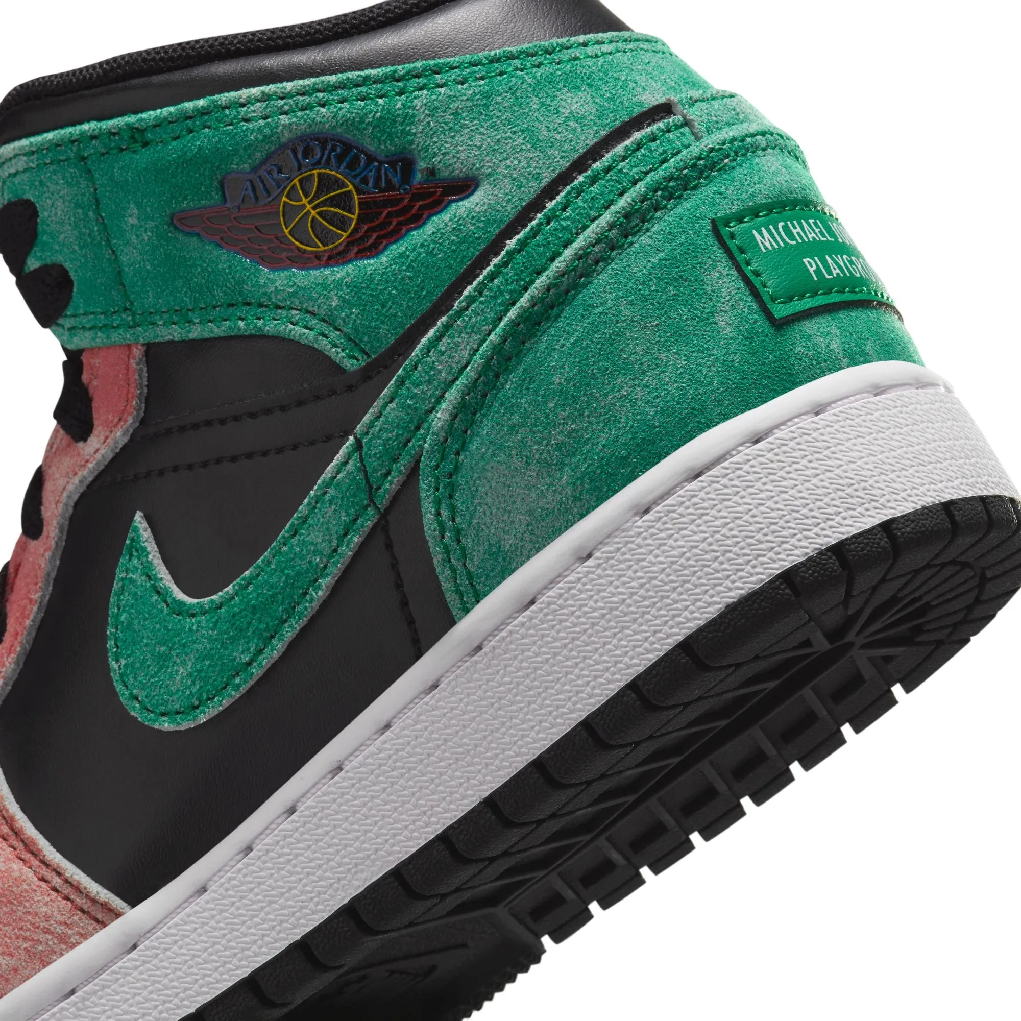 Air Jordan 1 Mid SE GS (Black/Pine Green/Dune Red)