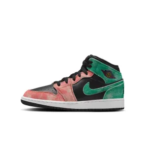 Air Jordan 1 Mid SE GS (Black/Pine Green/Dune Red)