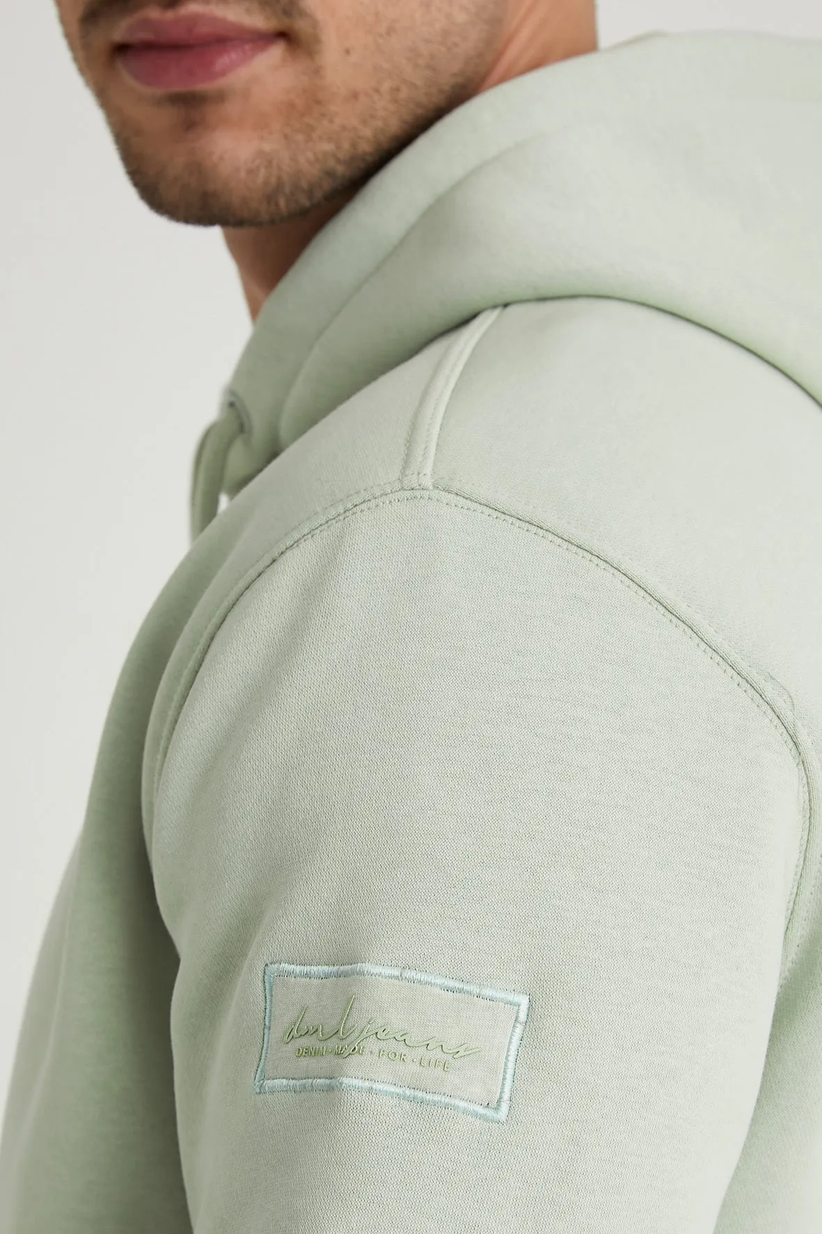 Aldo premium brushback fleece hoodie in Artichoke