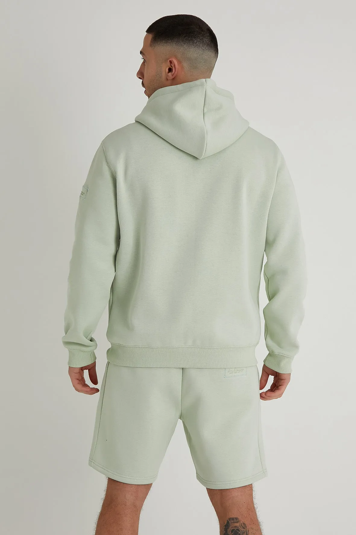 Aldo premium brushback fleece hoodie in Artichoke