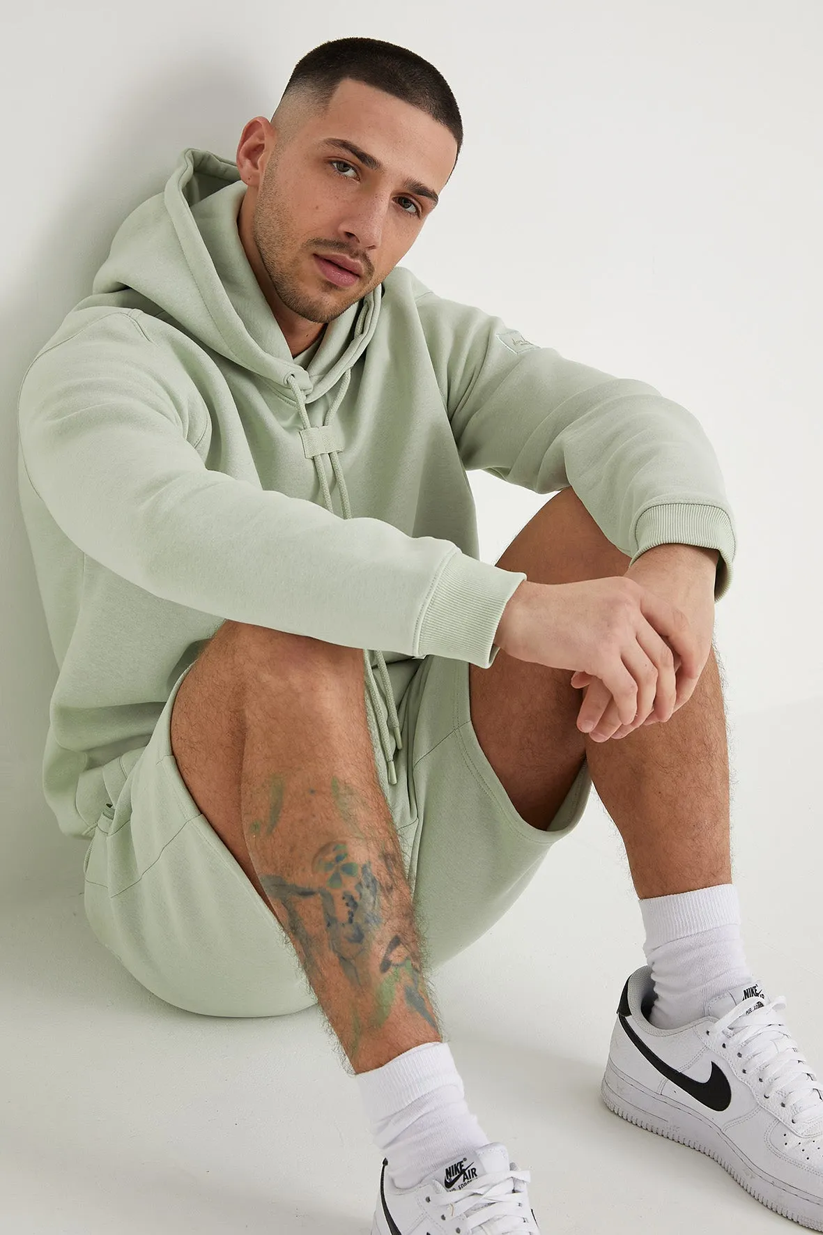 Aldo premium brushback fleece hoodie in Artichoke