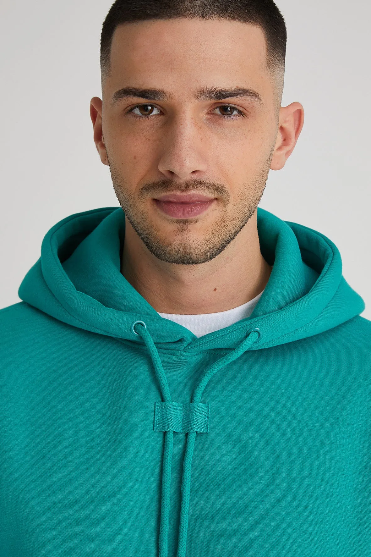 Aldo premium brushback fleece hoodie in Jade