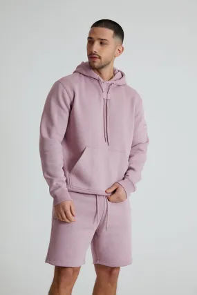 Aldo premium brushback fleece hoodie in Mauve haze