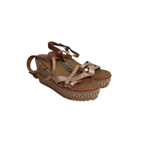 ALDO Tan and Jute Beaded Wedges | Pre Loved |