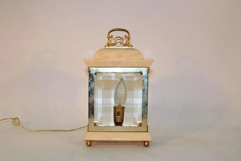 Aldo Tura Italian Lantern Table Lamp