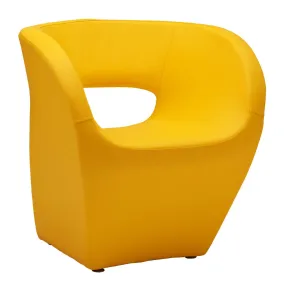 Aldo Yellow Leather Effect Chair