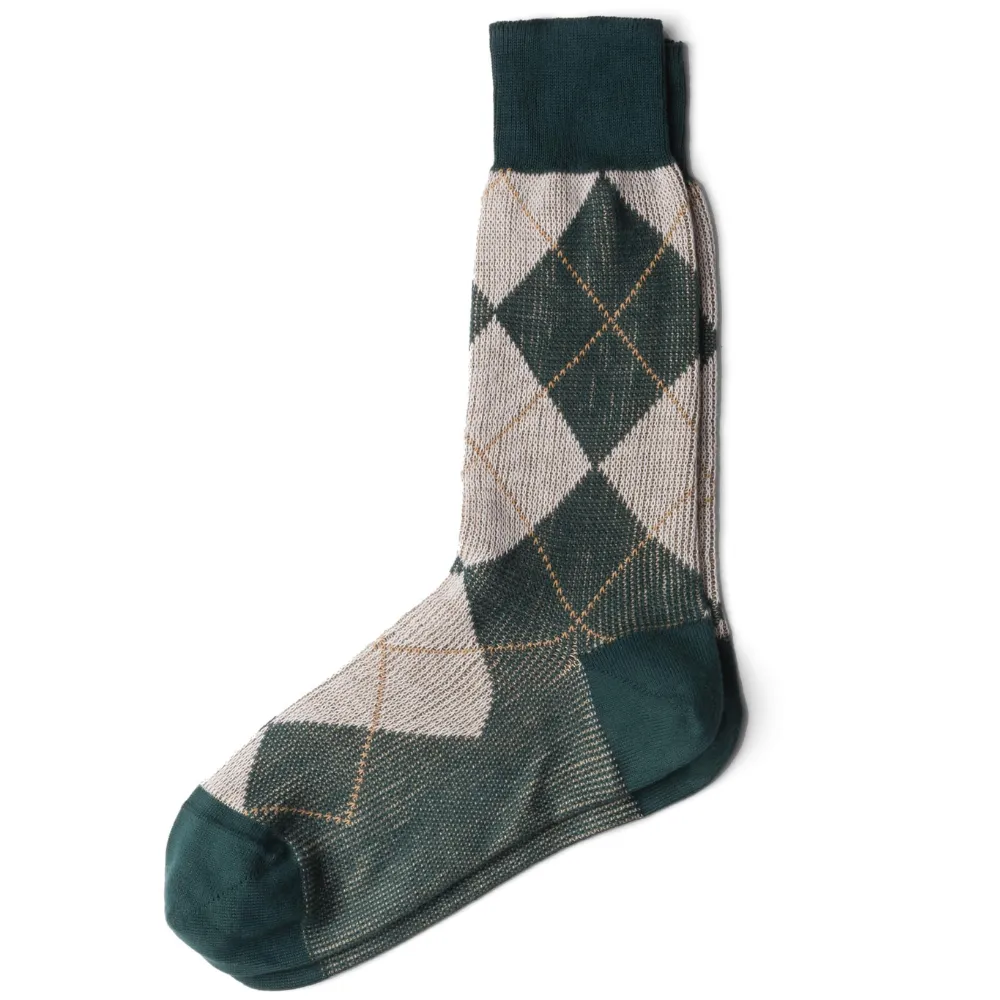 Argyle-Pattern Ankle Socks