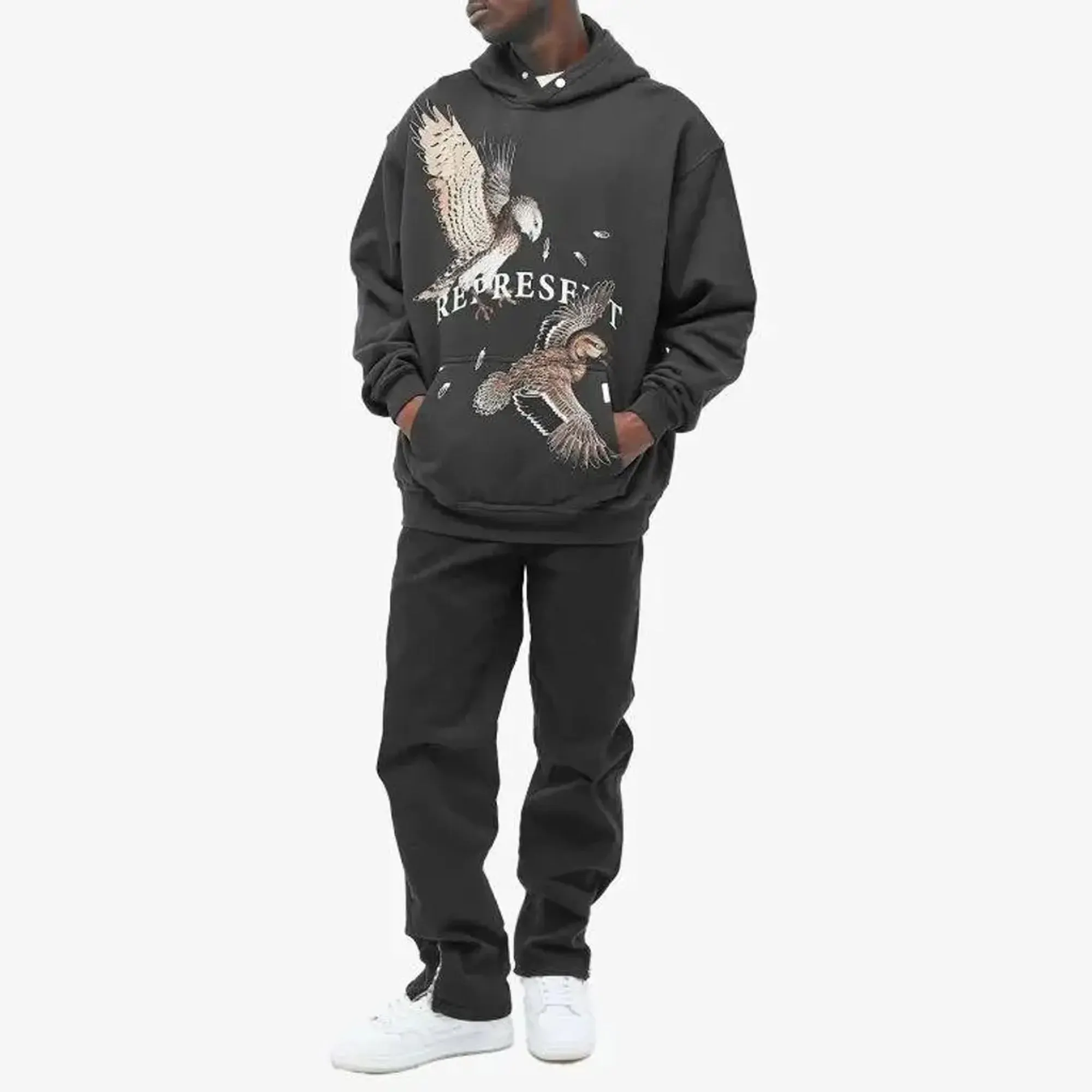 BIRDS OF PREY HOODIE 'OFF BLACK'