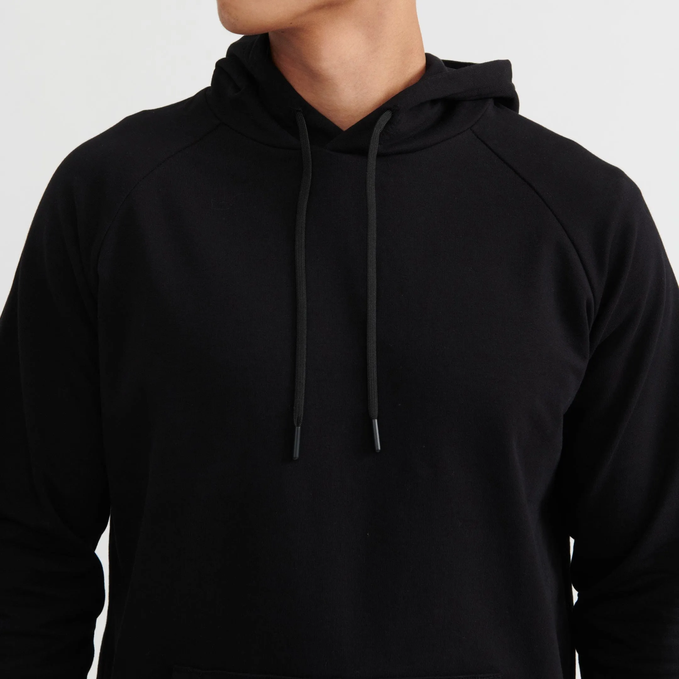 Black French Terry Pullover Hoodie