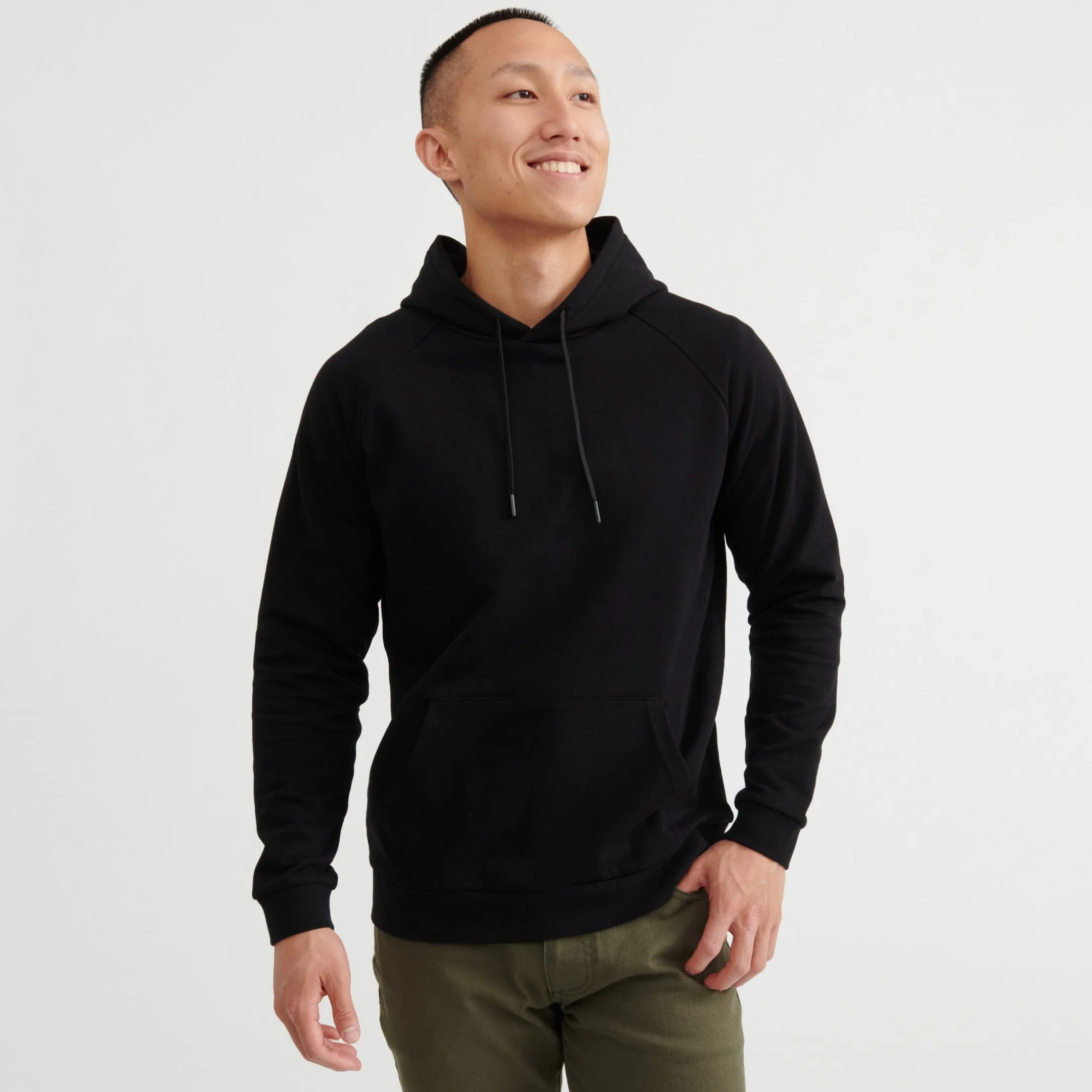 Black French Terry Pullover Hoodie