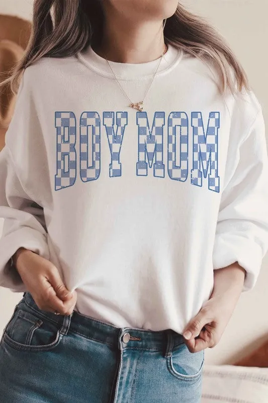 CHECKER BOY MOM Graphic Sweatshirt