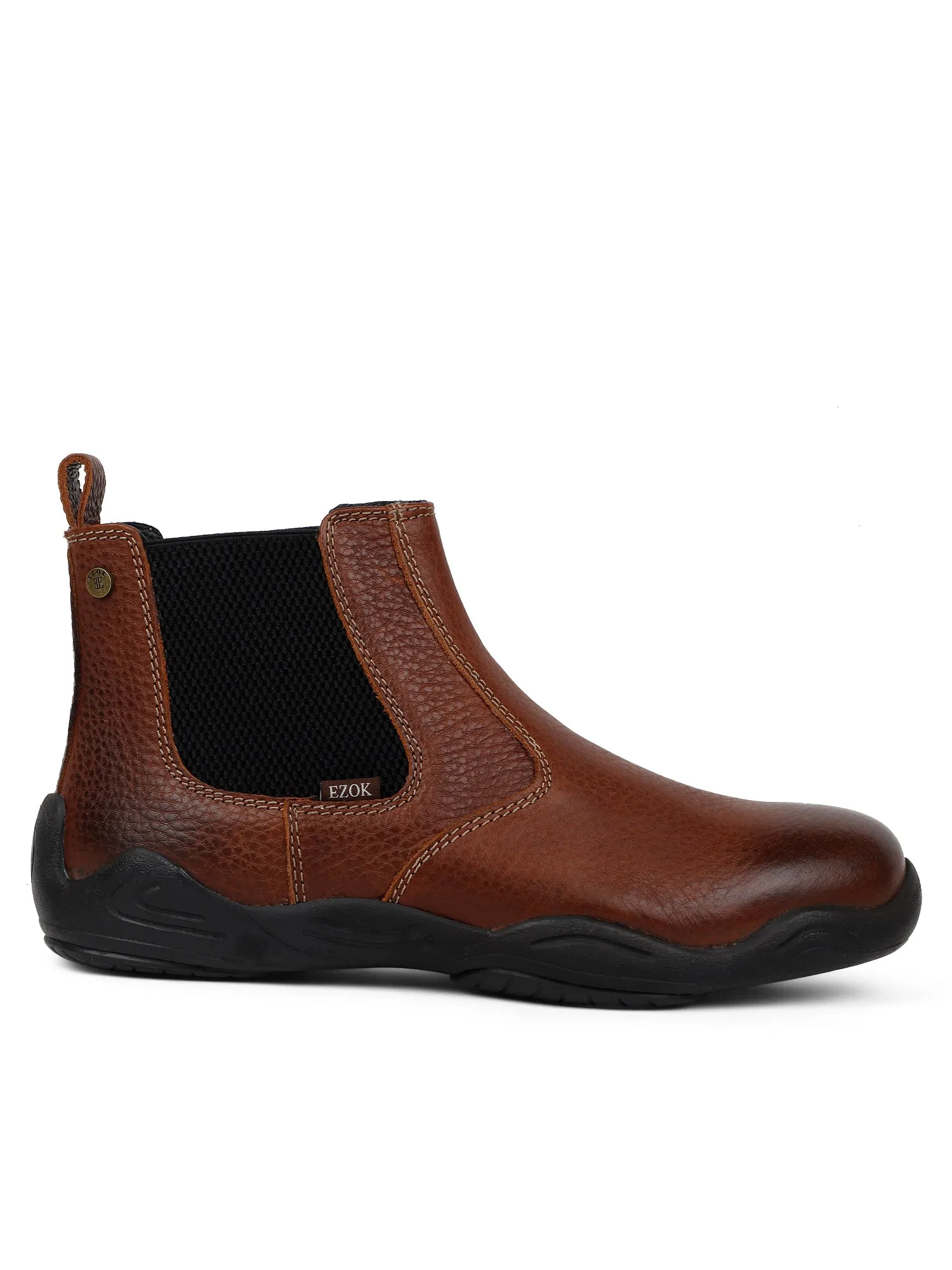 Ezok Tan Strech Casual Chelsea Boots Shoes