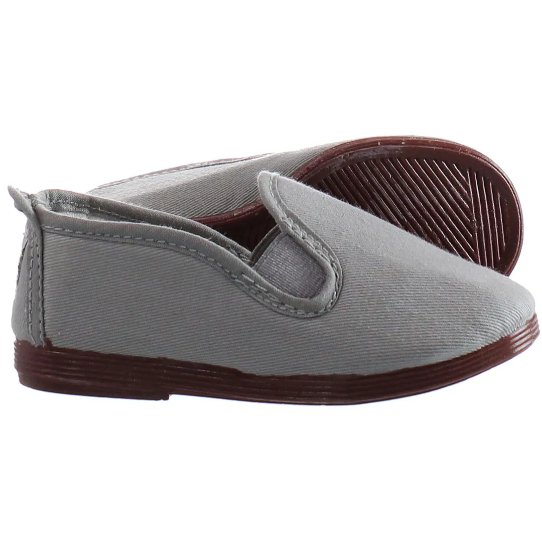 Flossy Gris Kids Grey Plimsolls