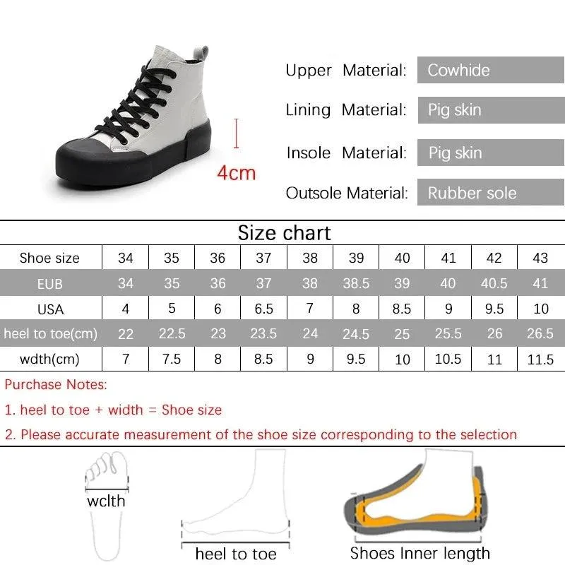 G32 Women's Casual Shoes - Leather High Top Sneakers