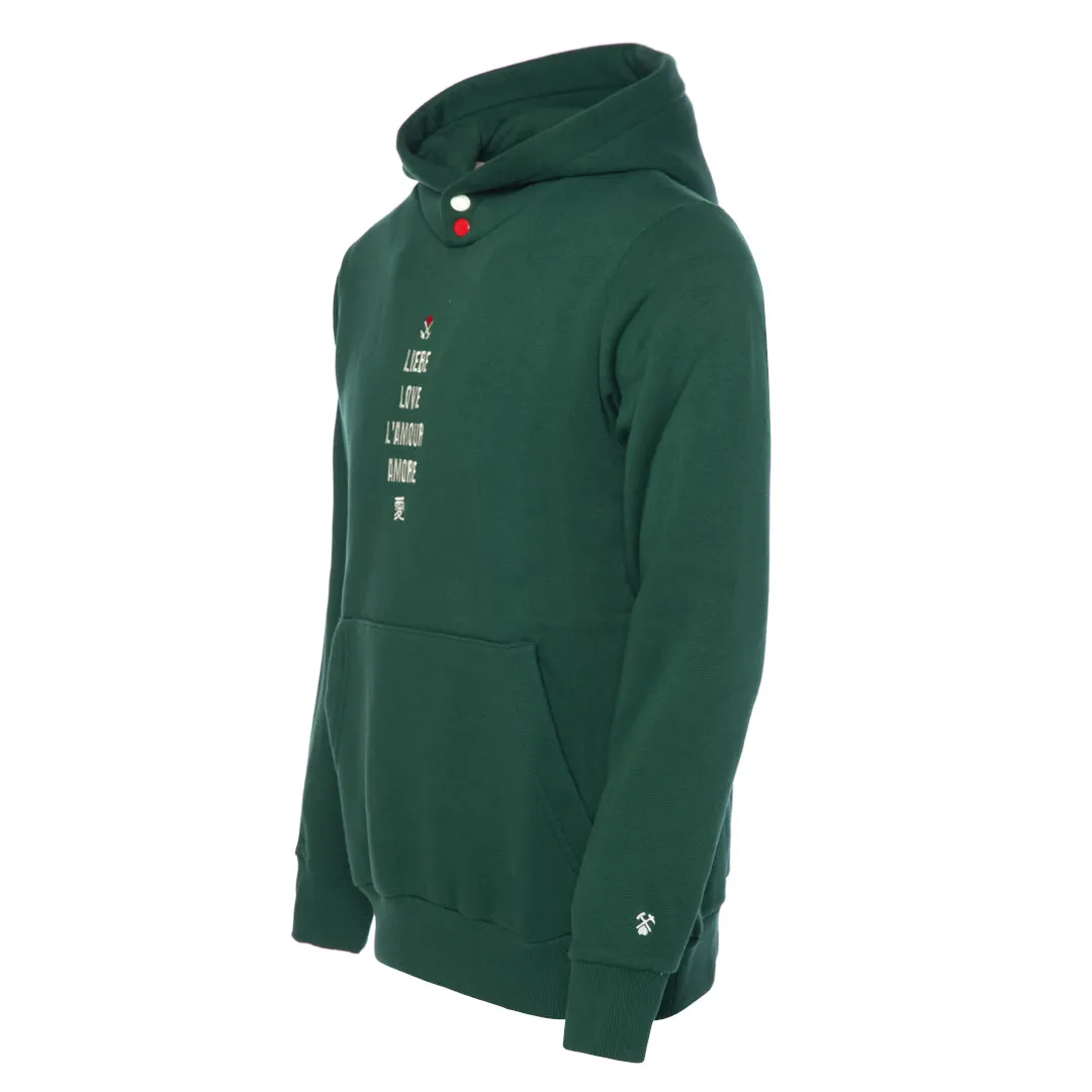 Hoodie "Love" Bottle Green