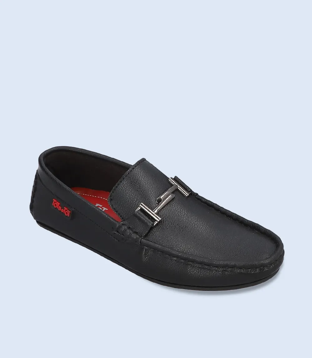 KB0074-BLACK-Boys Casual Slip On