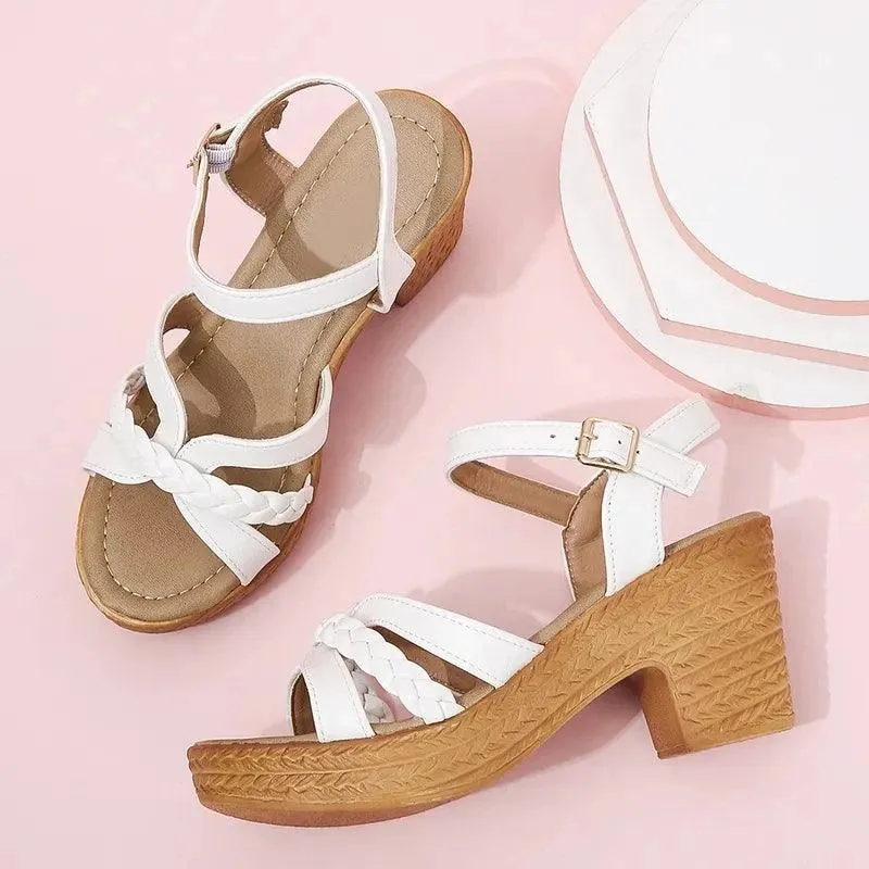 L3637C Women's Casual Shoes - Ankle Strap High Heels Sandals