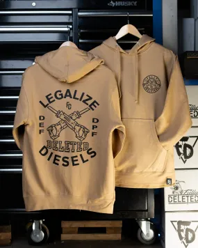 Legalize Deleted Diesels: Tan Hoodie for Diesel Enthusiasts