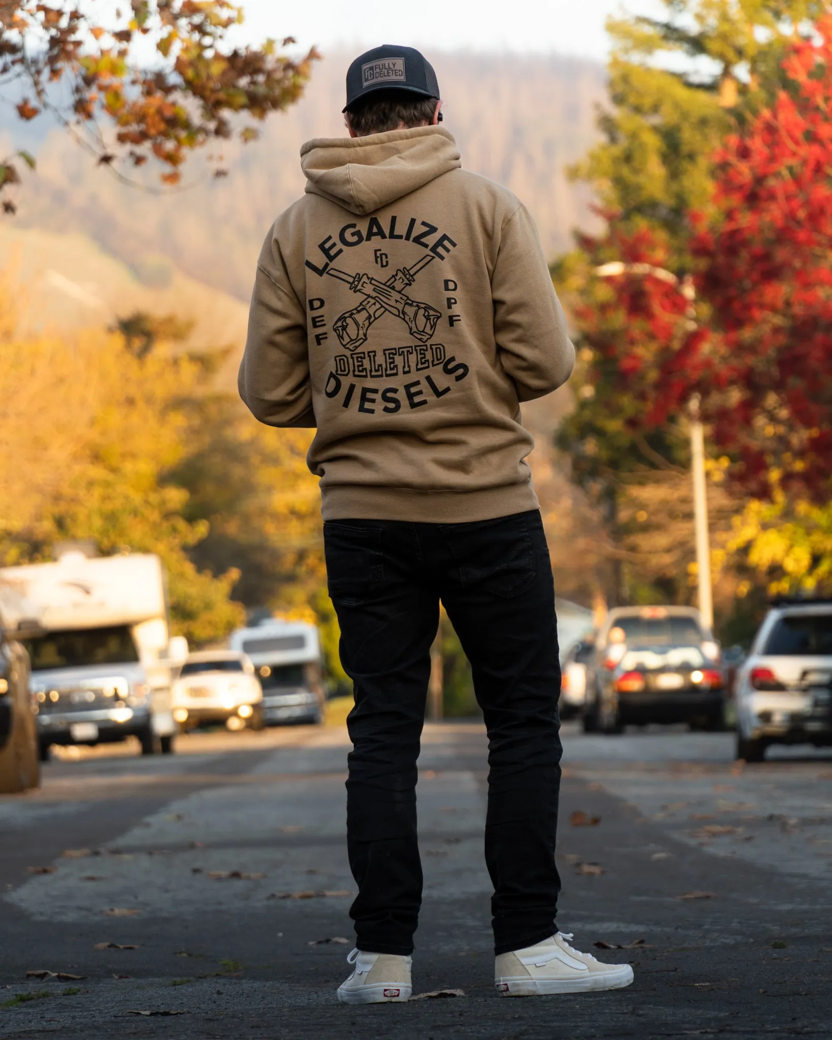 Legalize Deleted Diesels: Tan Hoodie for Diesel Enthusiasts