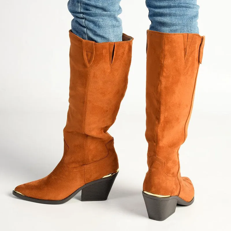 Madison Western Cowboy Boots - Tan