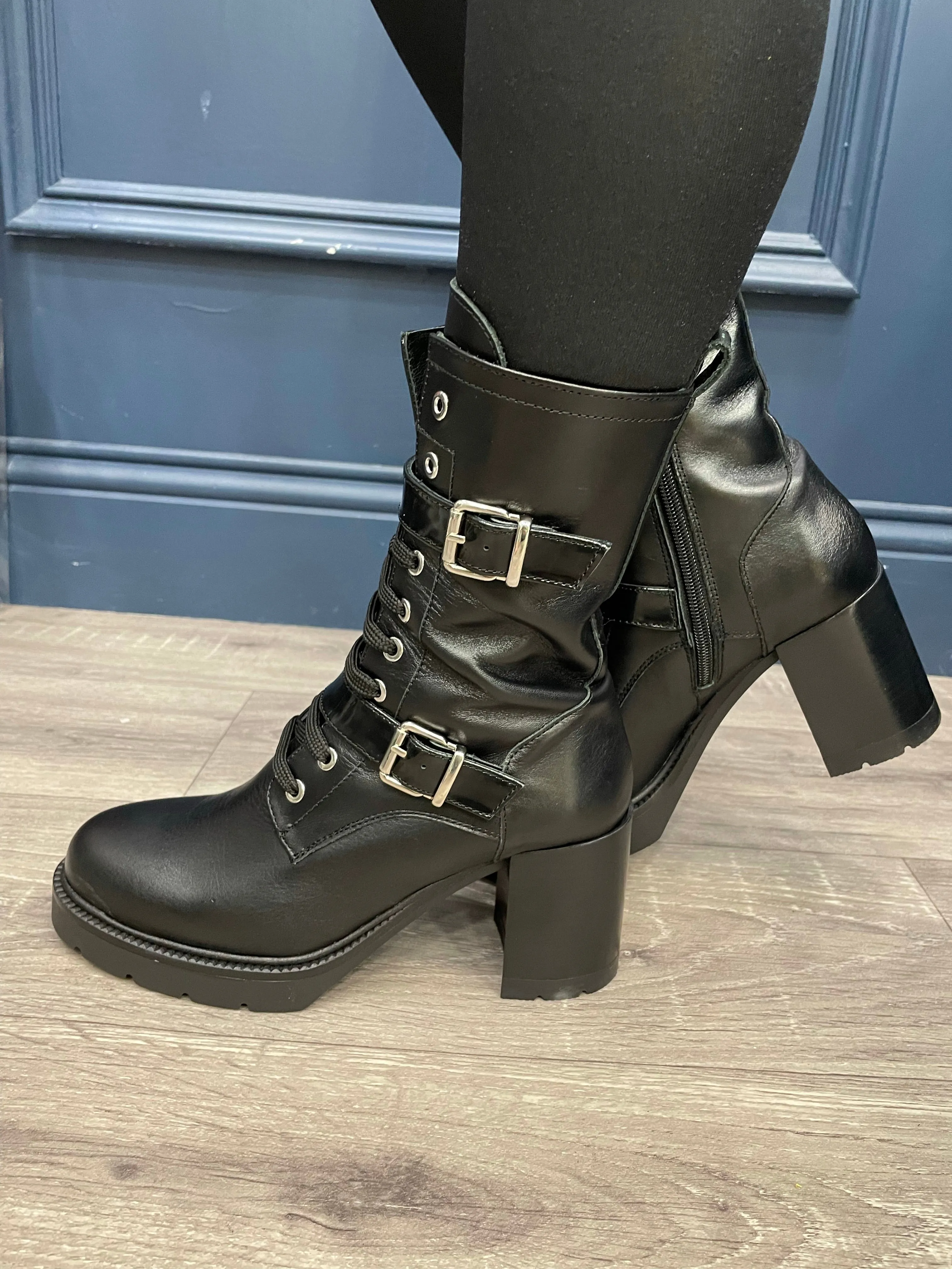 Marian Black Block Heel Boot