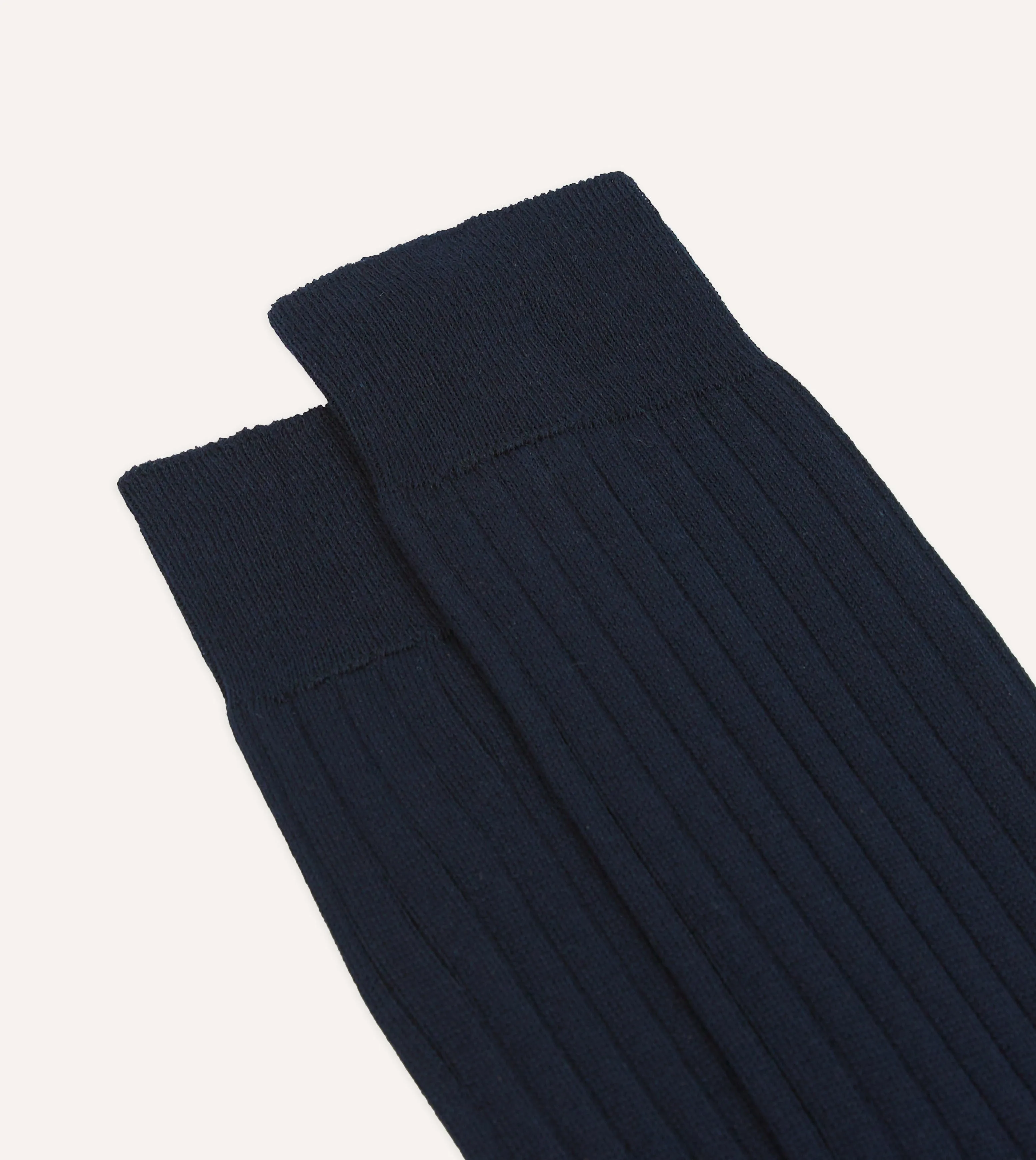 Navy Cotton Mid-Calf Socks