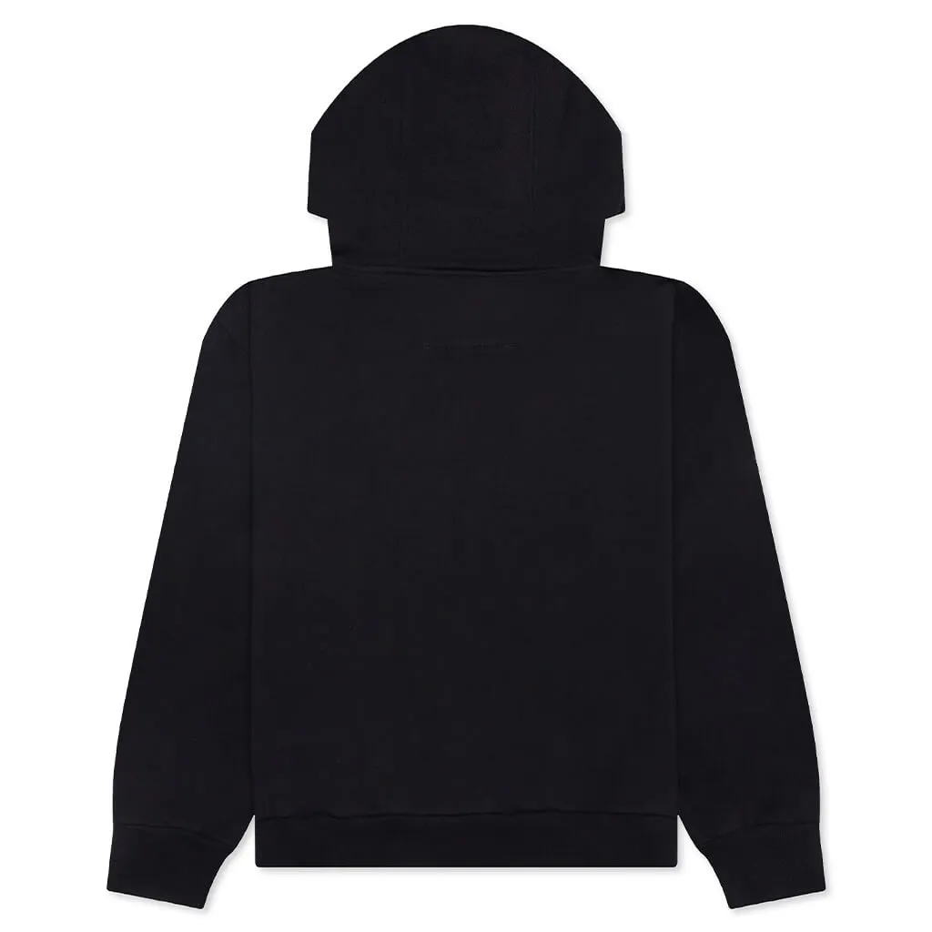 Psychedelic Boxy Fit Hoodie - Black