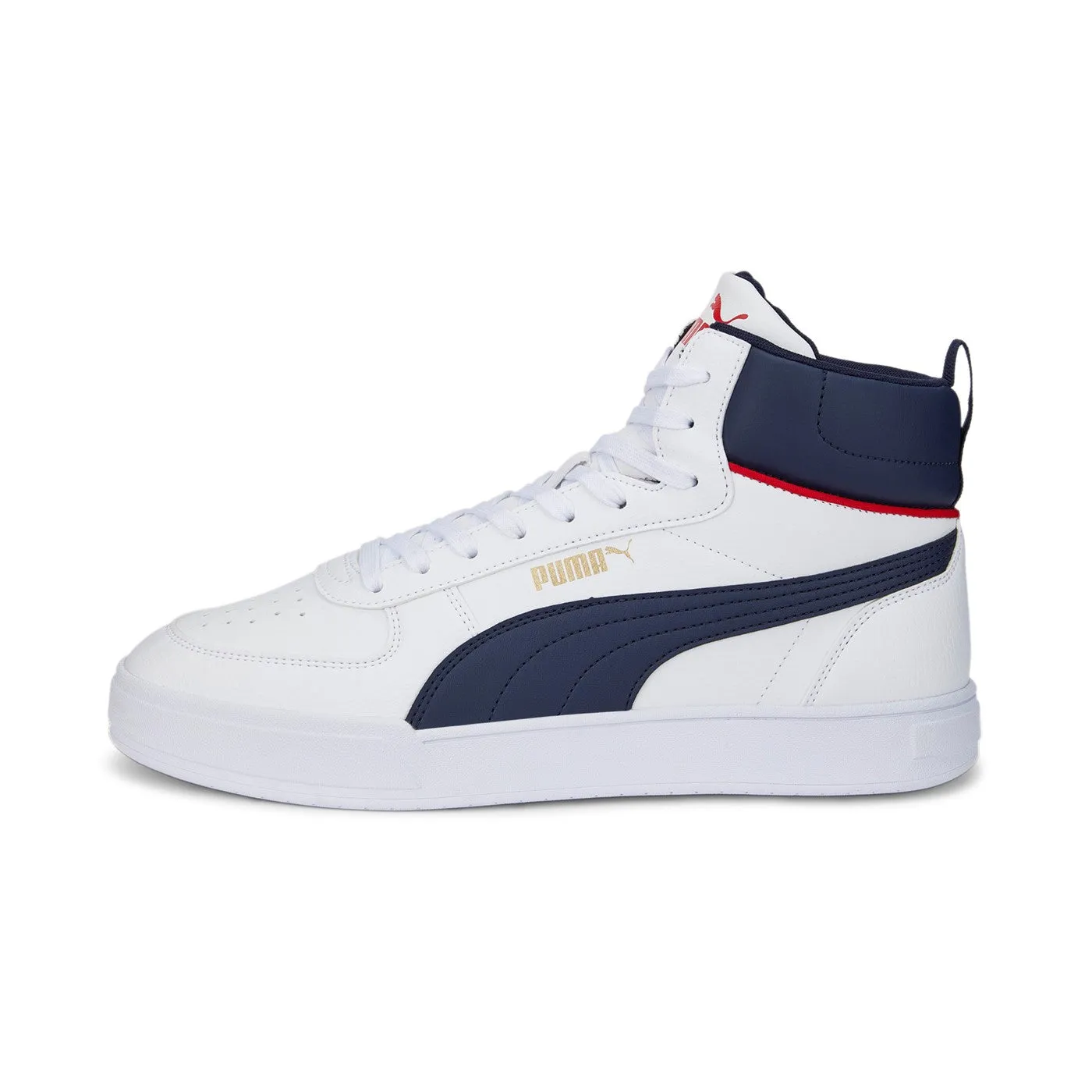 Puma men's high sneaker shoe Caven Mid 385843 03 white-blue-red