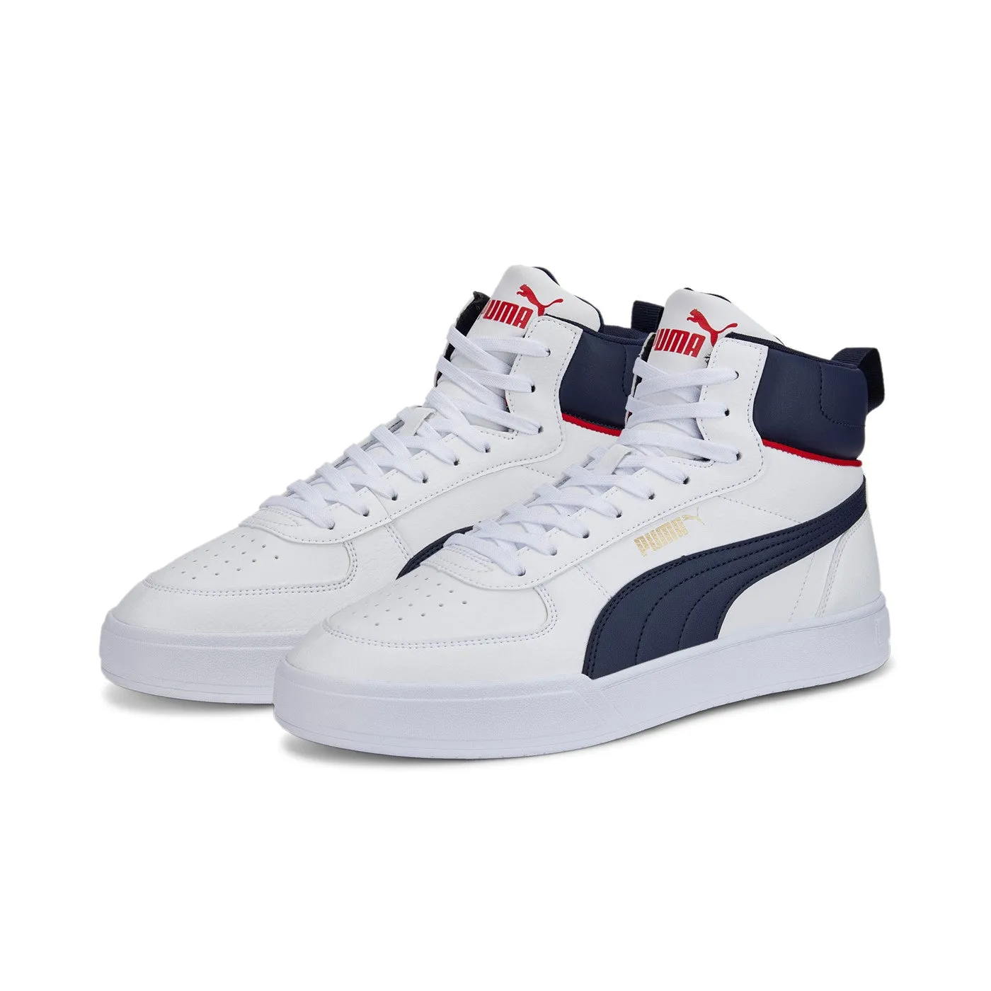 Puma men's high sneaker shoe Caven Mid 385843 03 white-blue-red