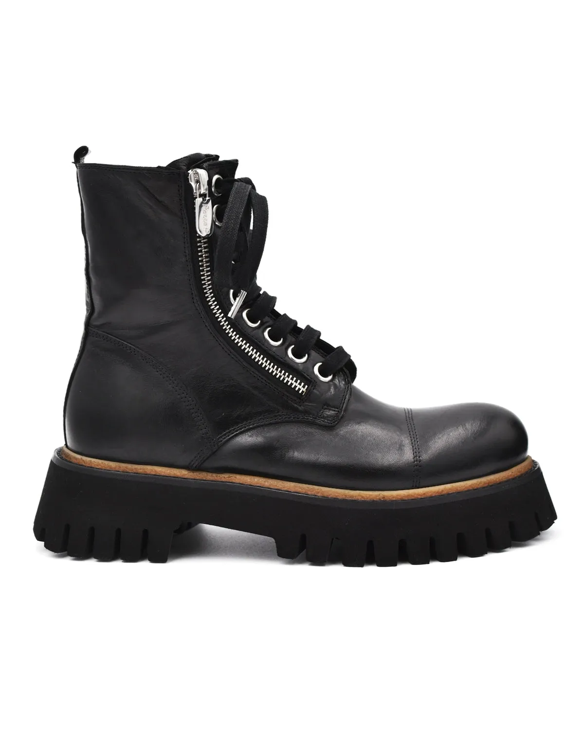 Rocco P Chunky Double Zip Combat Boot