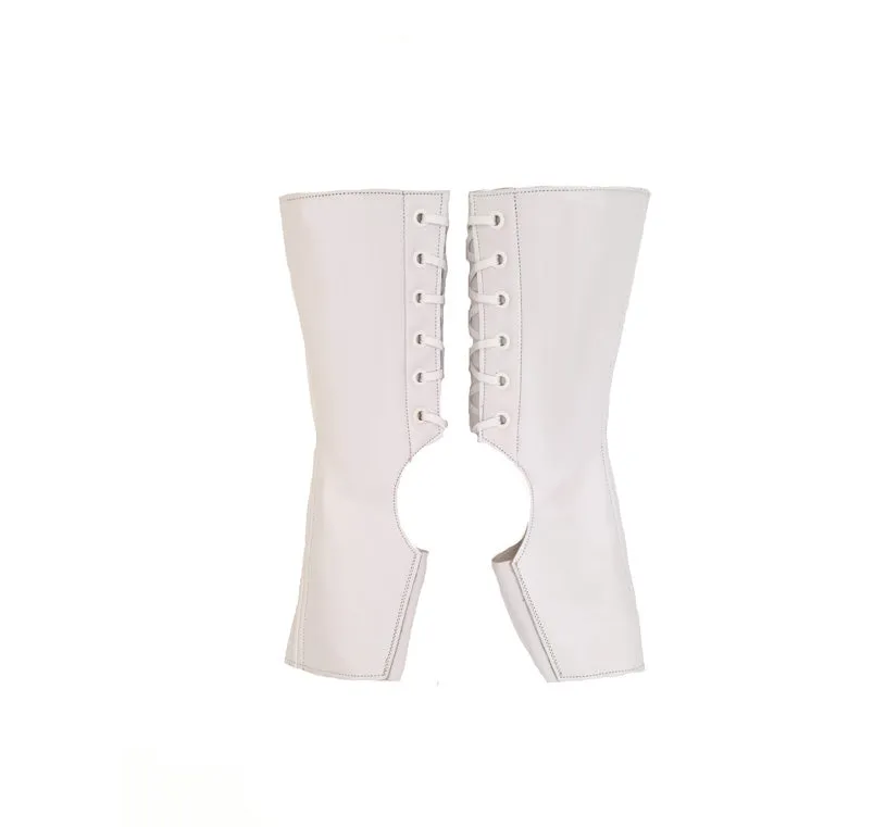 Short WHITE patent Pole & Aerial Gaiters