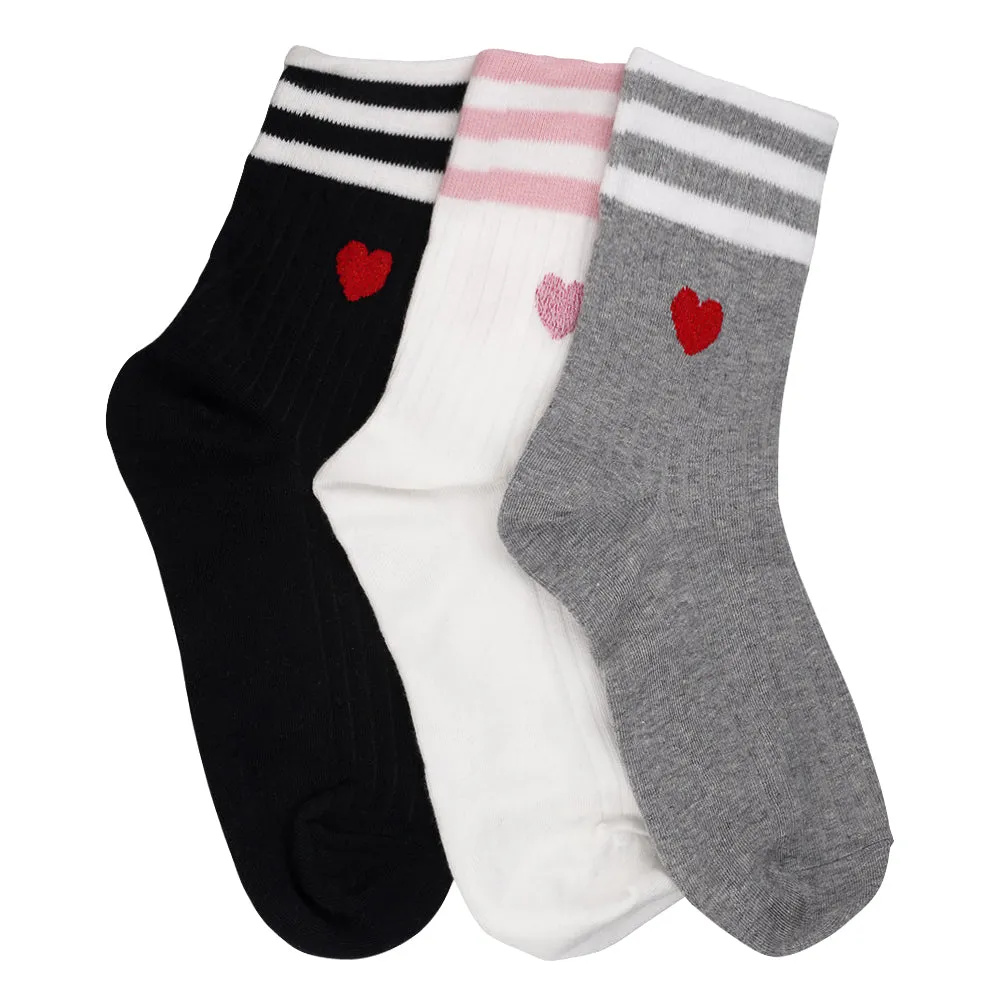 STRIPE HEART SOCKS