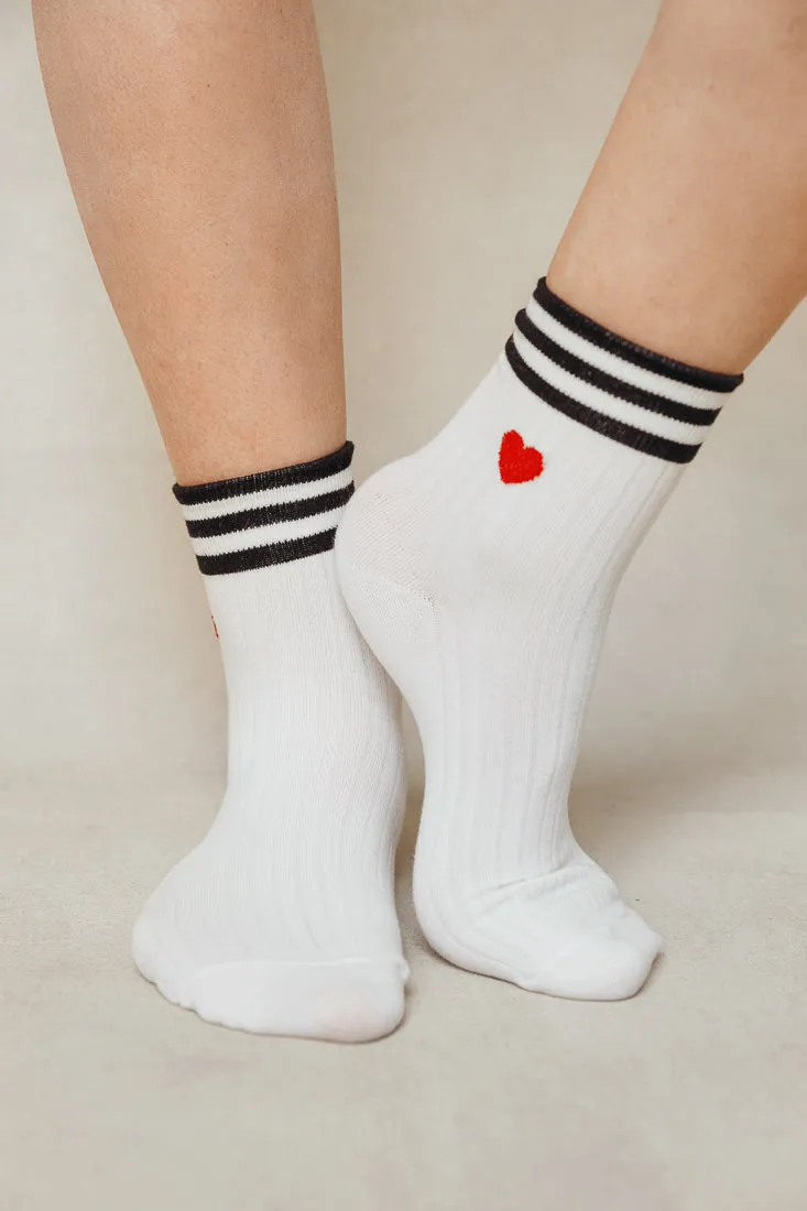 STRIPE HEART SOCKS