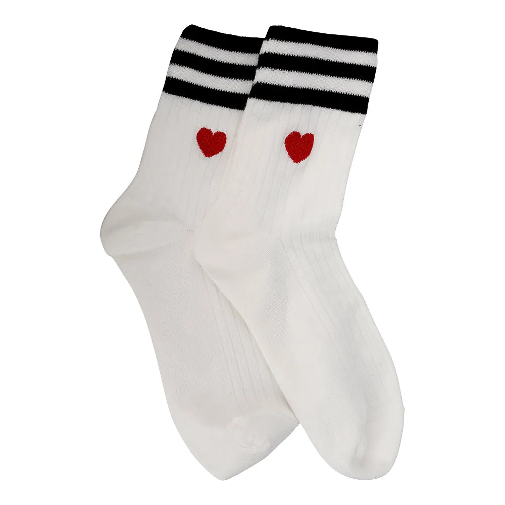 STRIPE HEART SOCKS