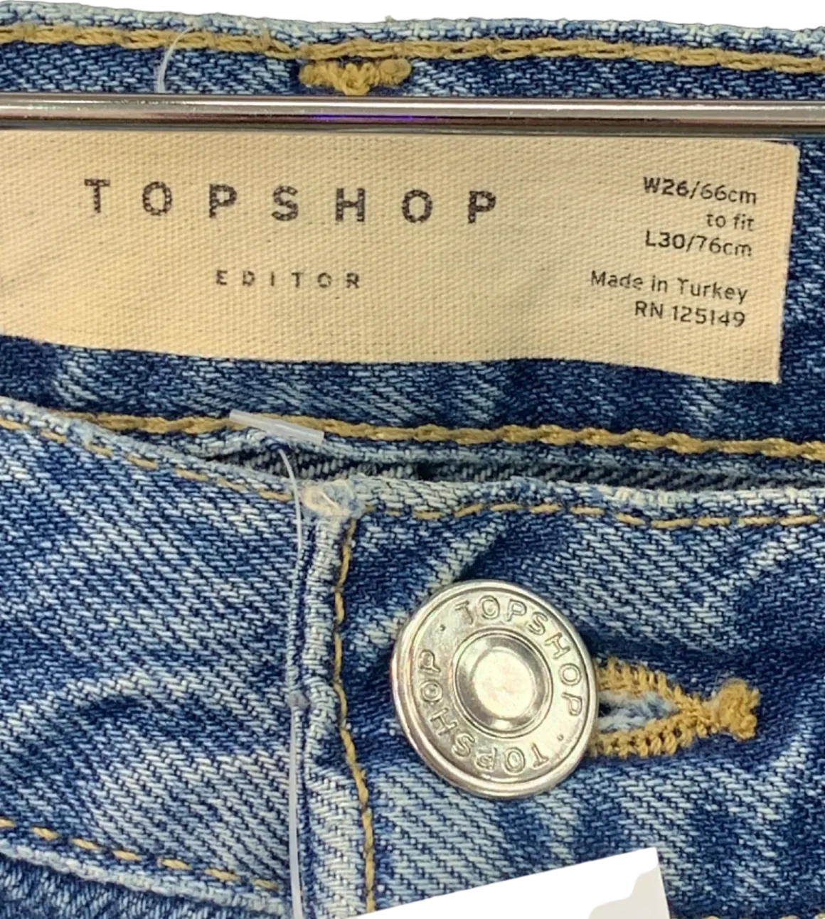 Topshop Blue Editor Jeans UK 8