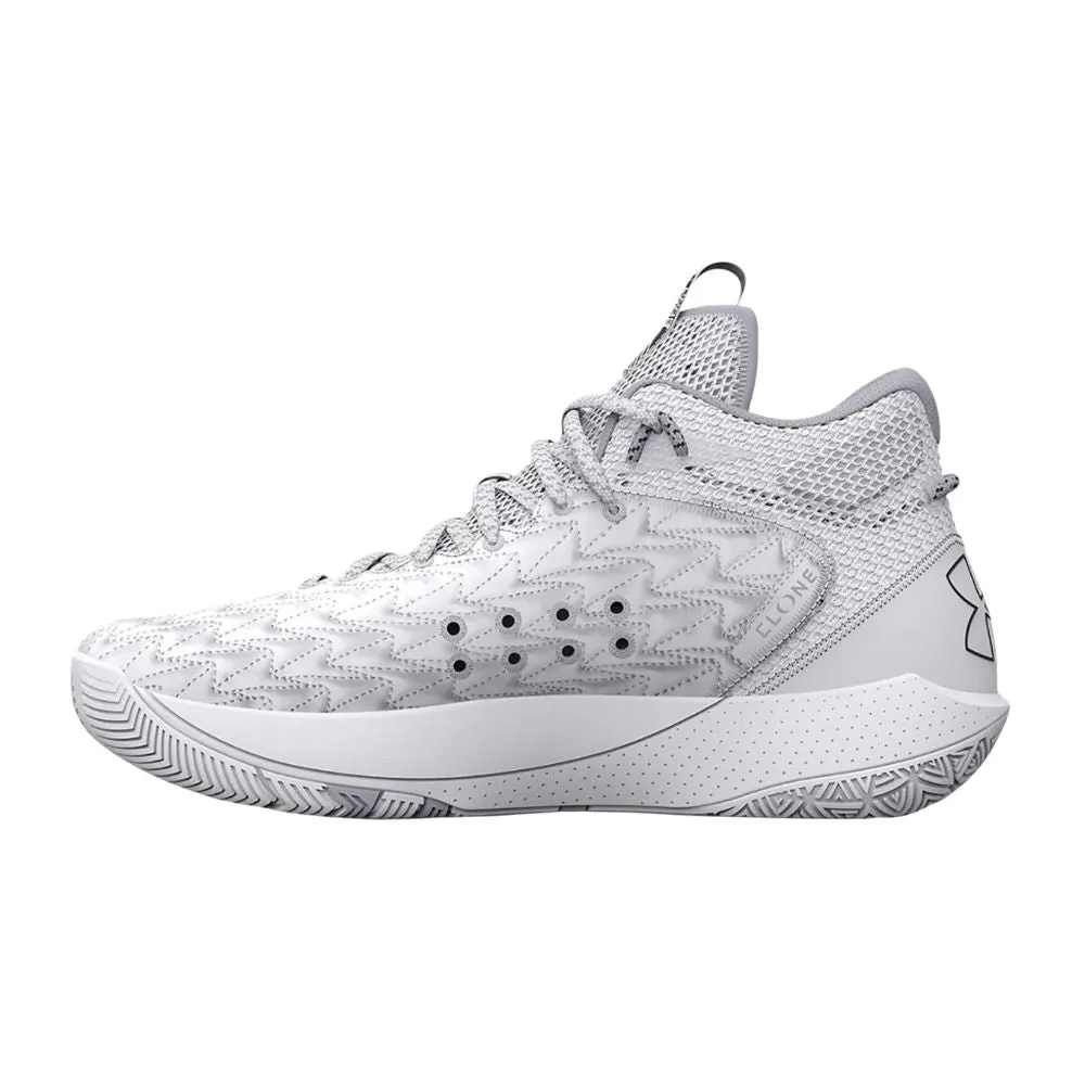 Under Armour Men's UA HOVR 5 Havoc Clone Basketball Shoes - White/Black