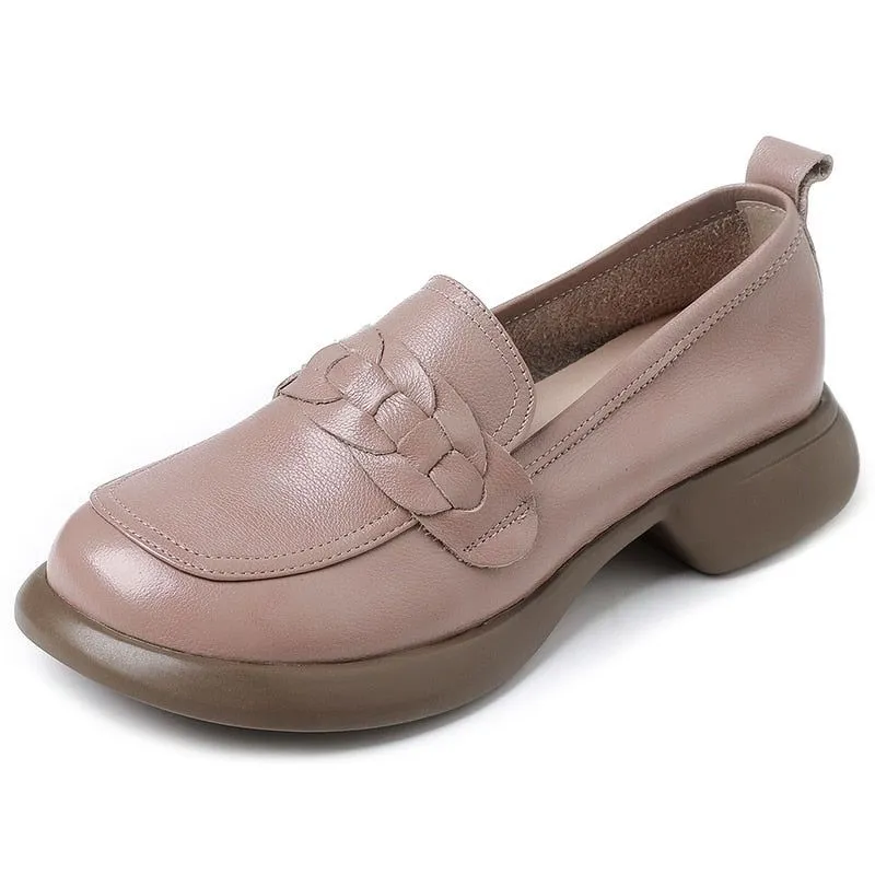 Women's Casual Shoes - British Style Leather Loafers (FC1201)