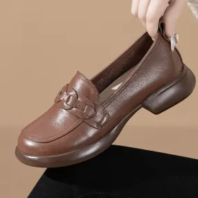 Women's Casual Shoes - British Style Leather Loafers (FC1201)