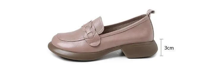 Women's Casual Shoes - British Style Leather Loafers (FC1201)