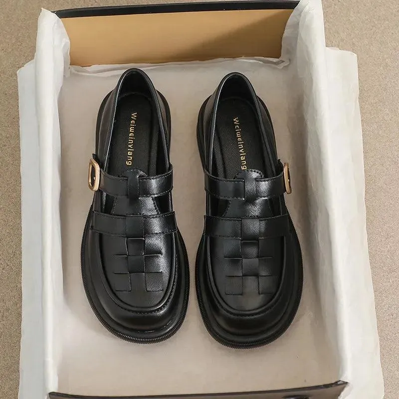 Women's Casual Shoes - WCS1052 Black Leather Loafers