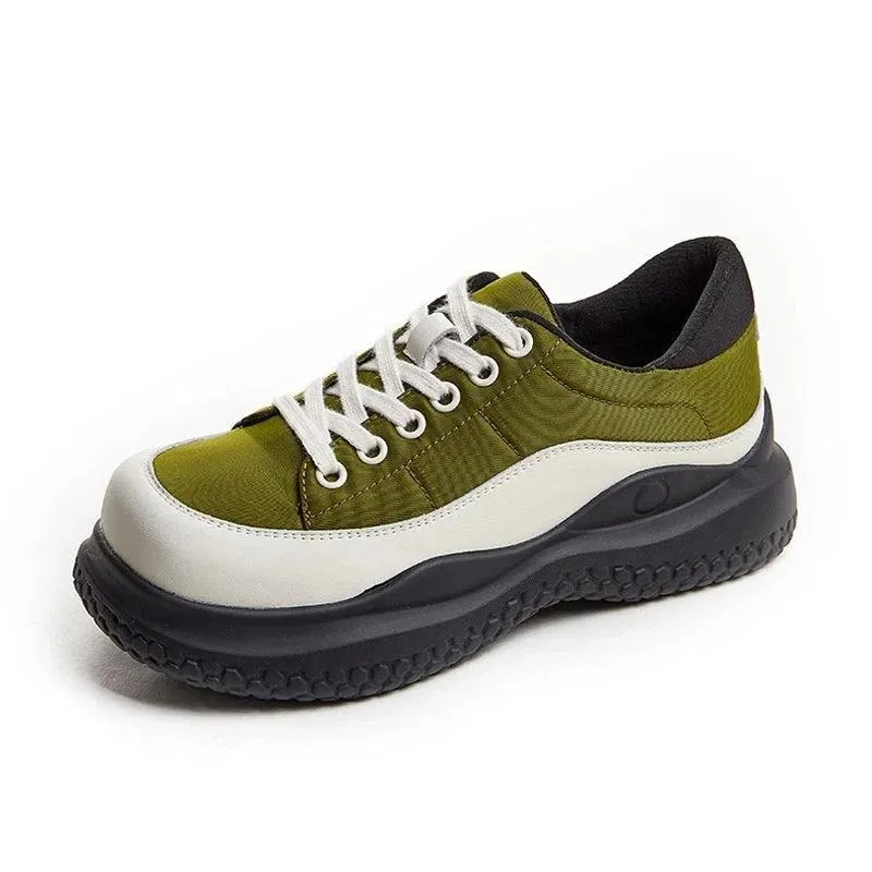 Y107 Women's Casual Shoes - Leather Platform Sneakers